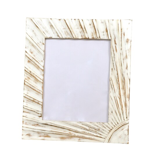 VIP Photo Frame 8X10 Decorative Photo Frame with Textured Design, Rustic, Tabletop, Living Room, Wood, White, Ideal for Home Decor